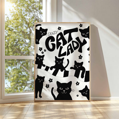 Crazy cat lady black