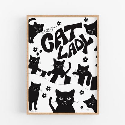 Crazy cat lady black