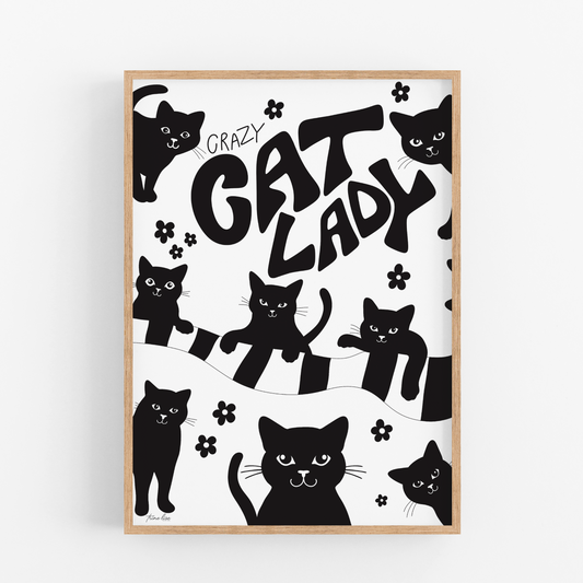 Crazy cat lady black